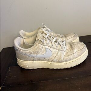 Nike Air Force 1 Low Floral Pattern Beige White Womens Size 7.5 Sneakers AF1
